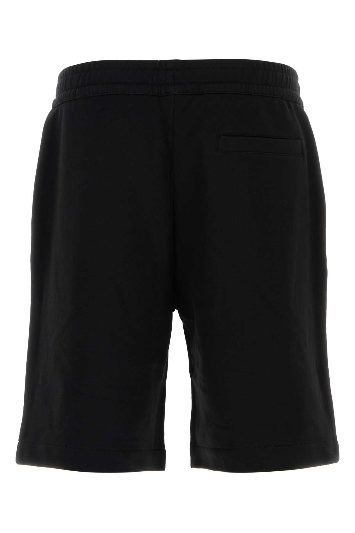 Shop Burberry Black Cotton Bermuda Shorts