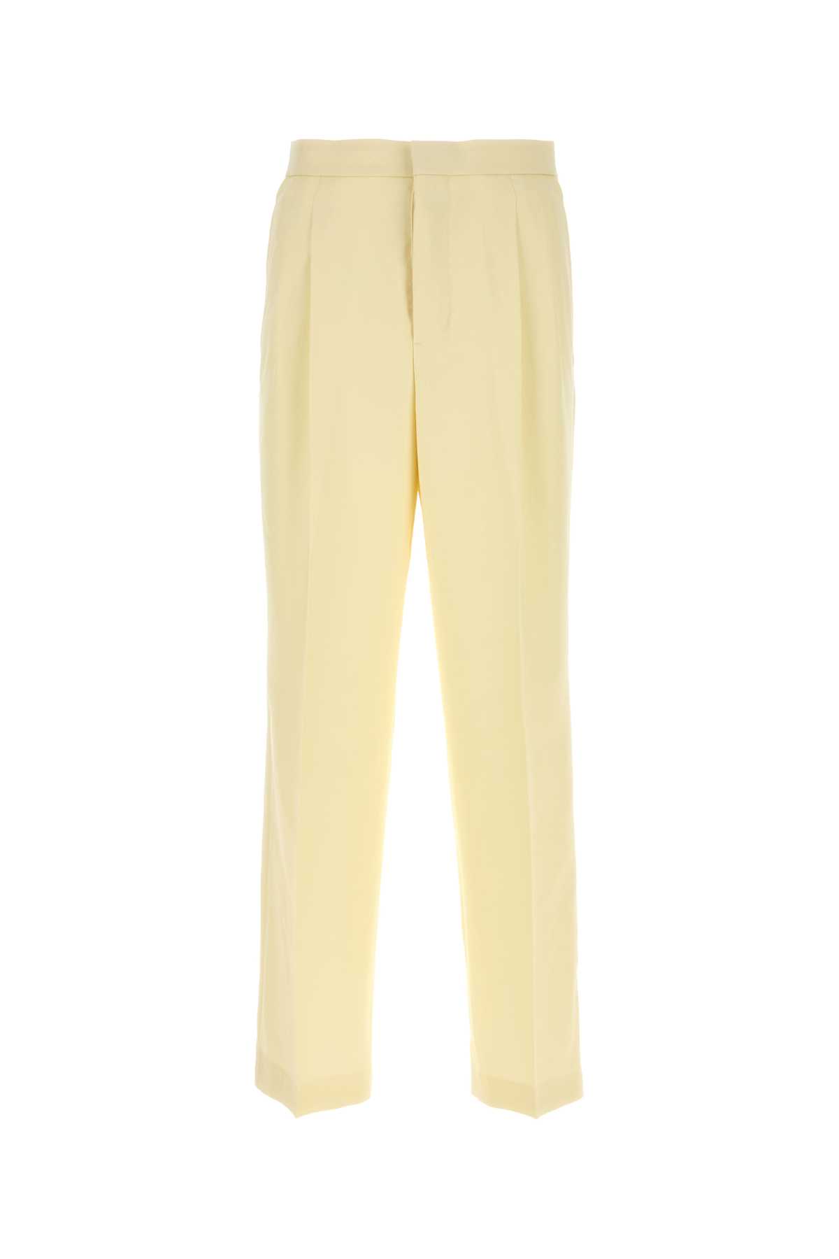 AMI ALEXANDRE MATTIUSSI PASTEL YELLOW WOOL PANT