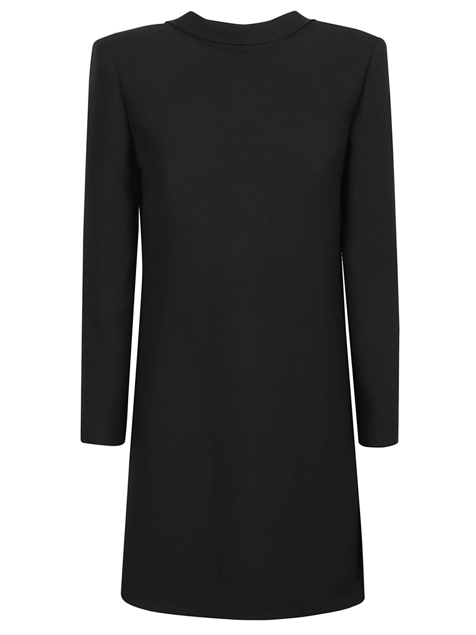 Shop Valentino Dress Solid Crepe Couture In No Nero