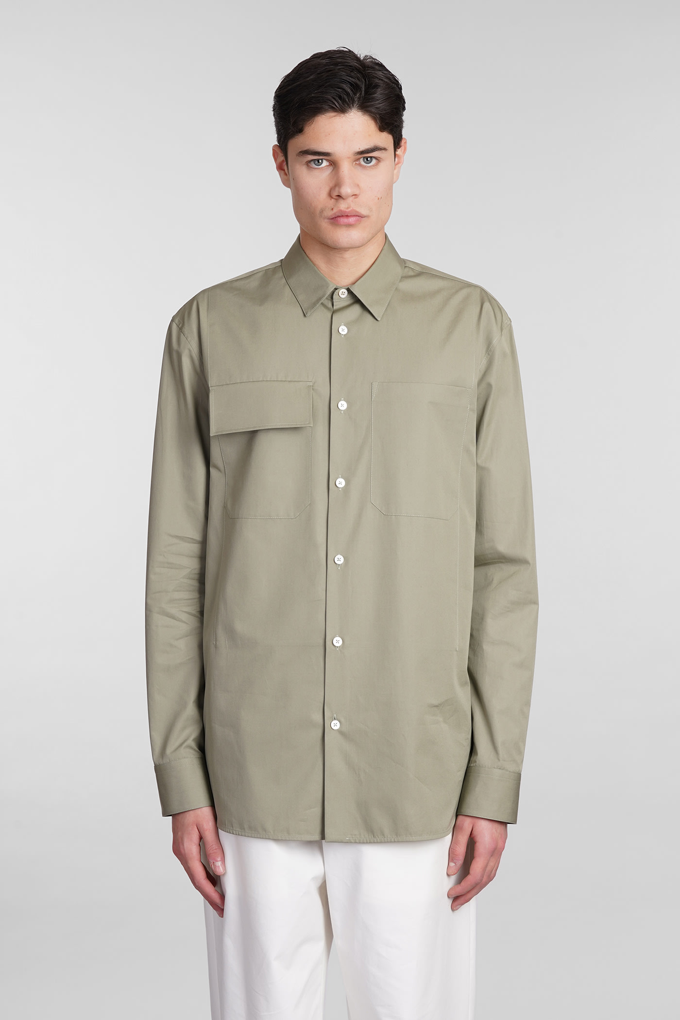 Jil Sander Shirt In Khaki Cotton