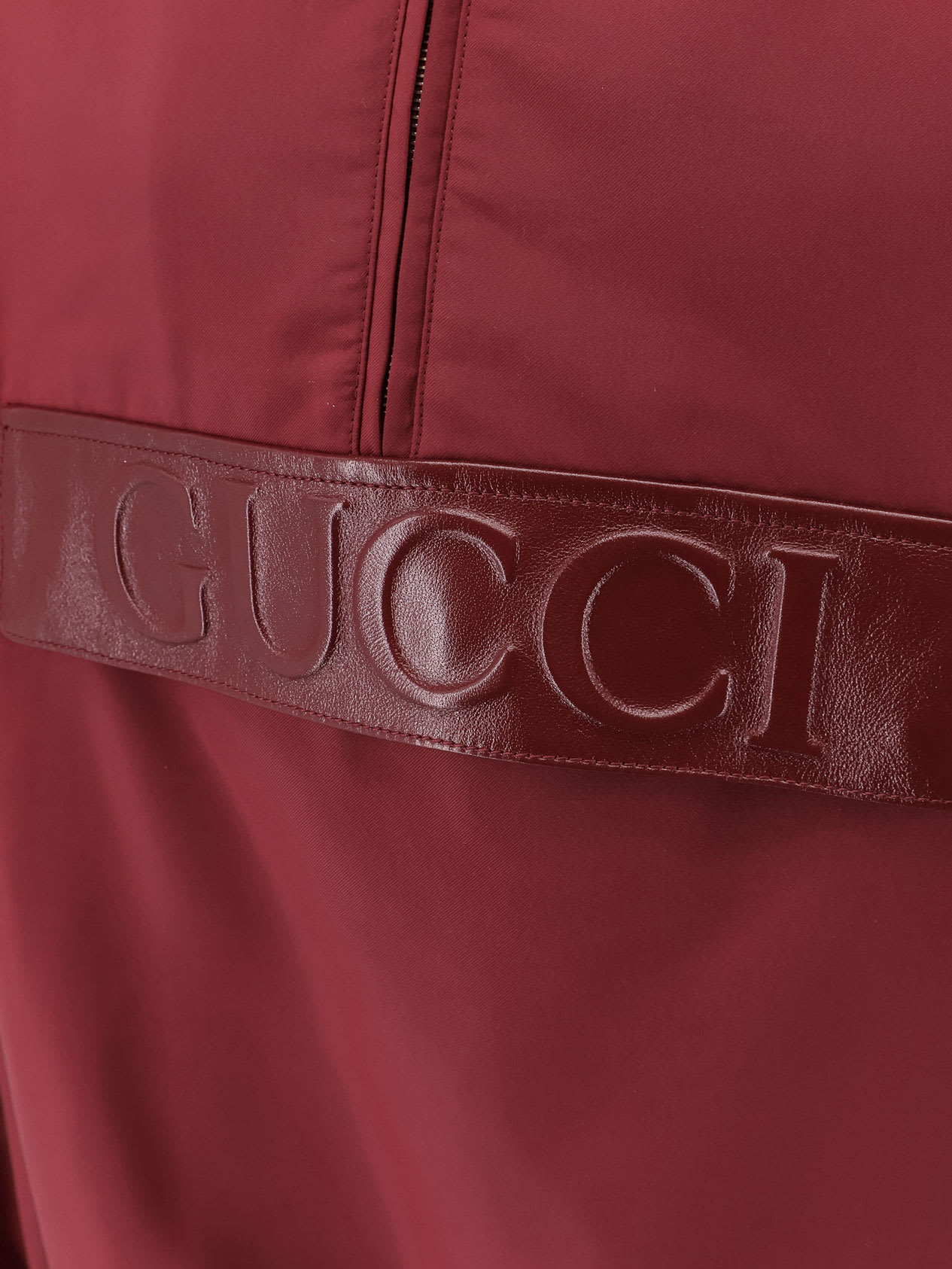Gucci Womens Dark Rosso Ancora Half-zip Relaxed-fit Woven Jacket