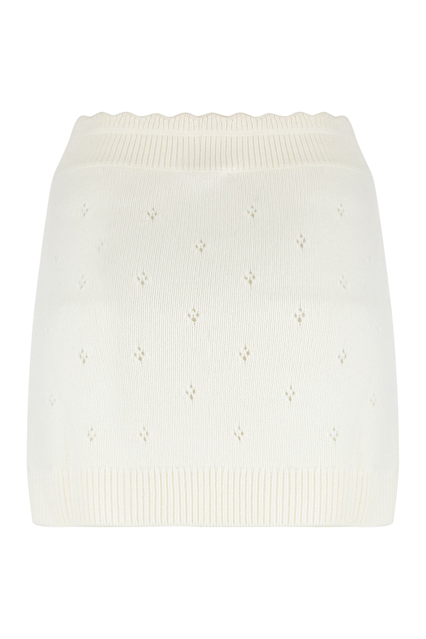Chloé Fitted Wool And Cashmere Miniskirt In White