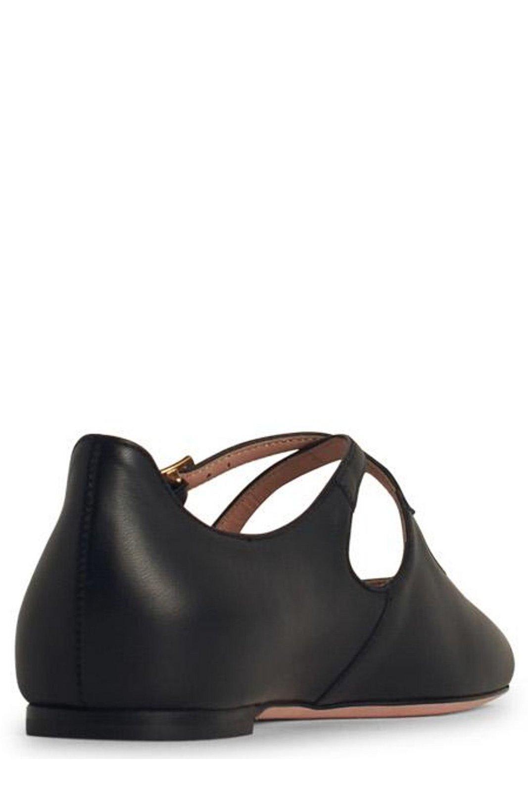 Bally Leather Cut-out Ballerinas Flat Sole