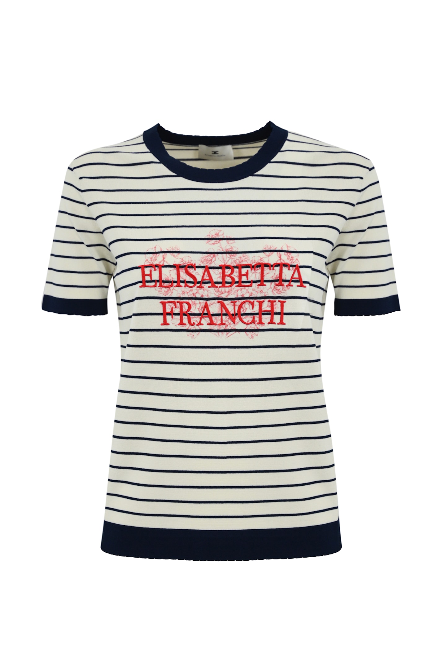Viscose T-shirt With Print And Embroidery