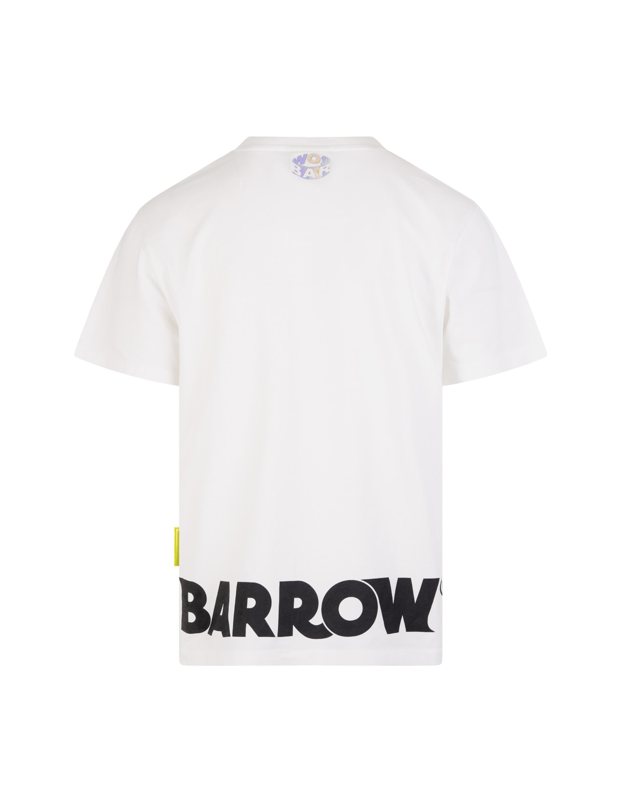 Shop Barrow White T-shirt With Front And Back Lettering And Logo