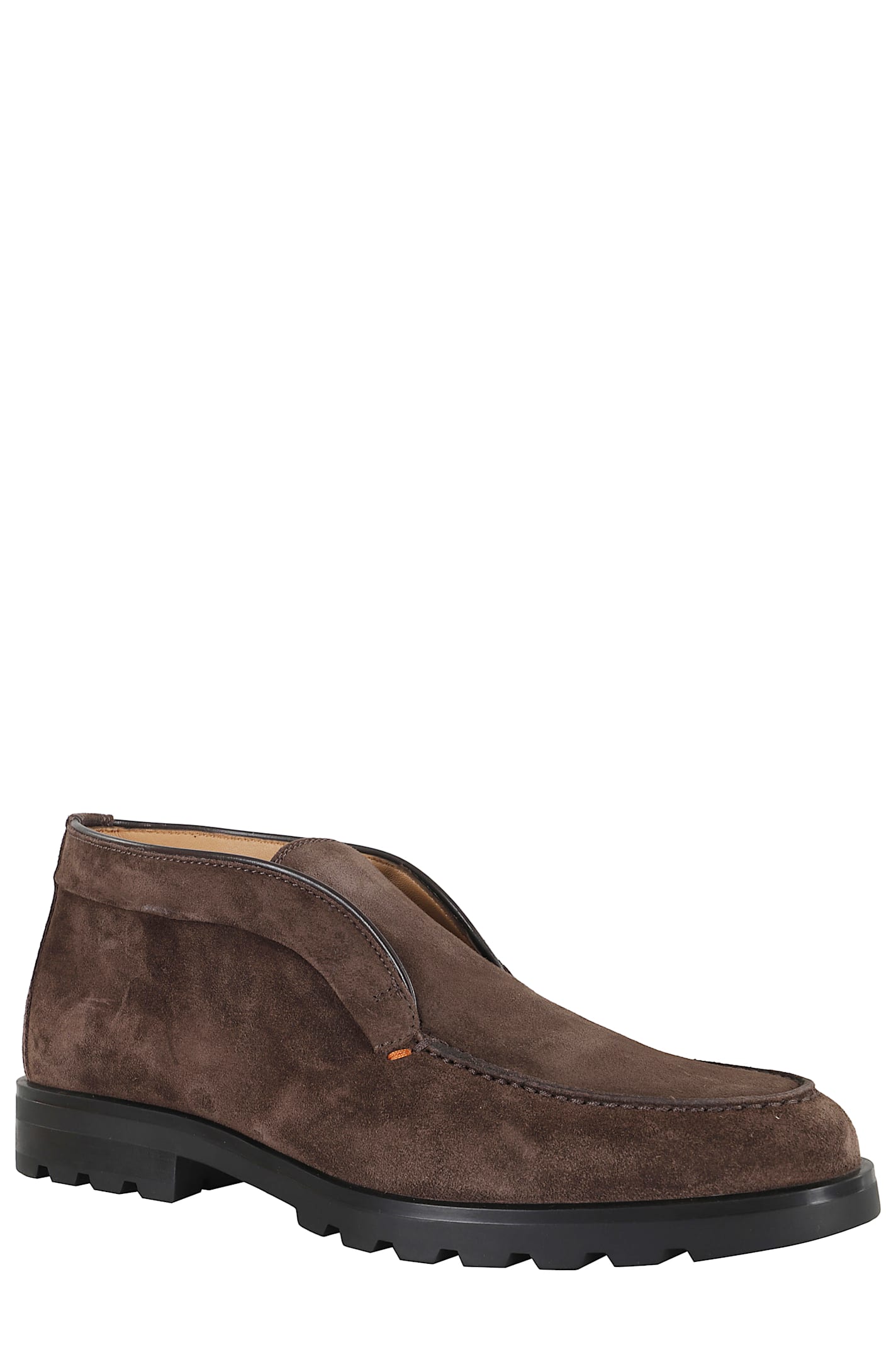Santoni Slip-ons Desert Suede Loafers Rubber Sole In Brown