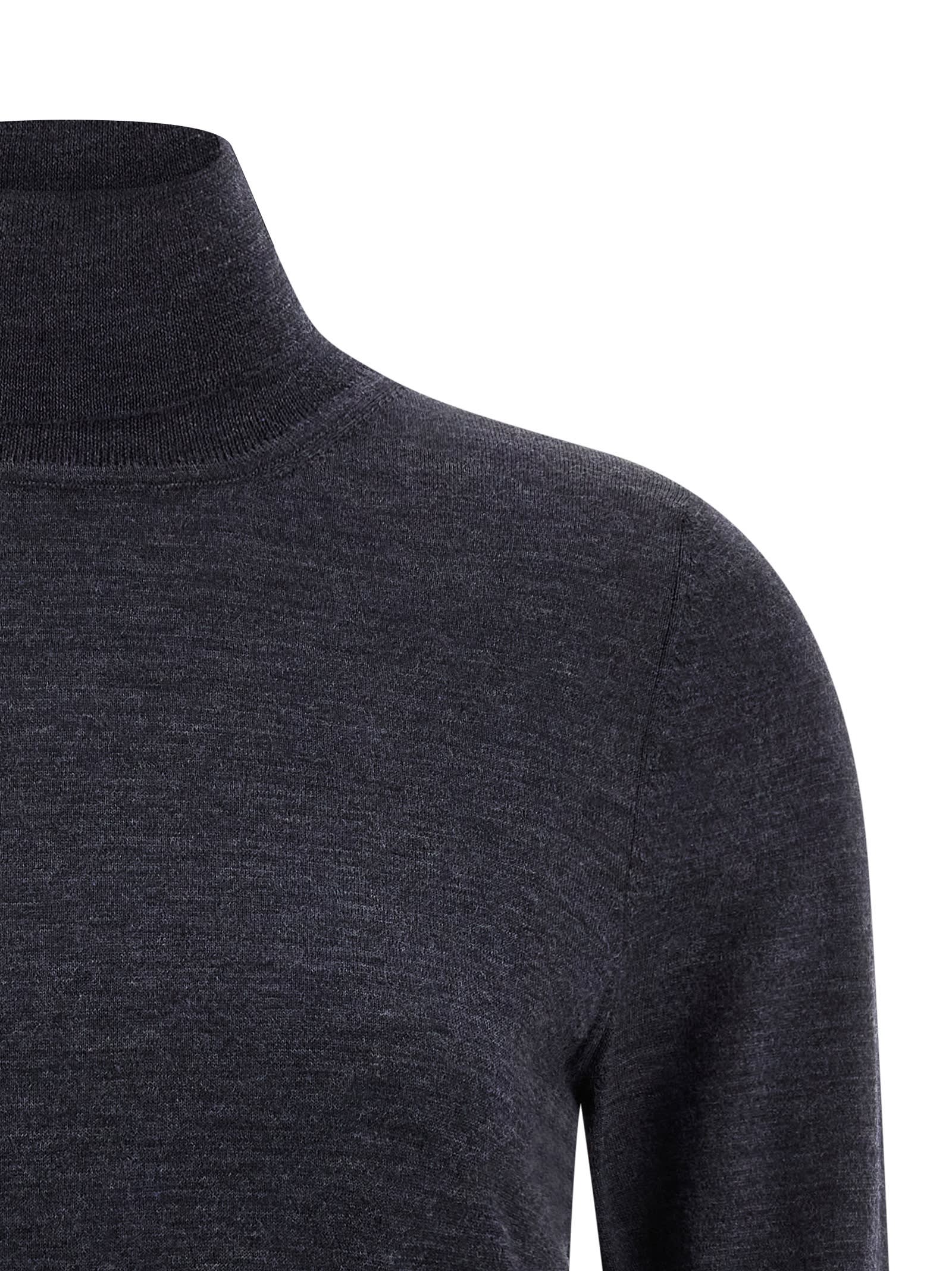 Maison Margiela Wool Turtleneck Sweater Sweaters And Cardigans Blue In Blue