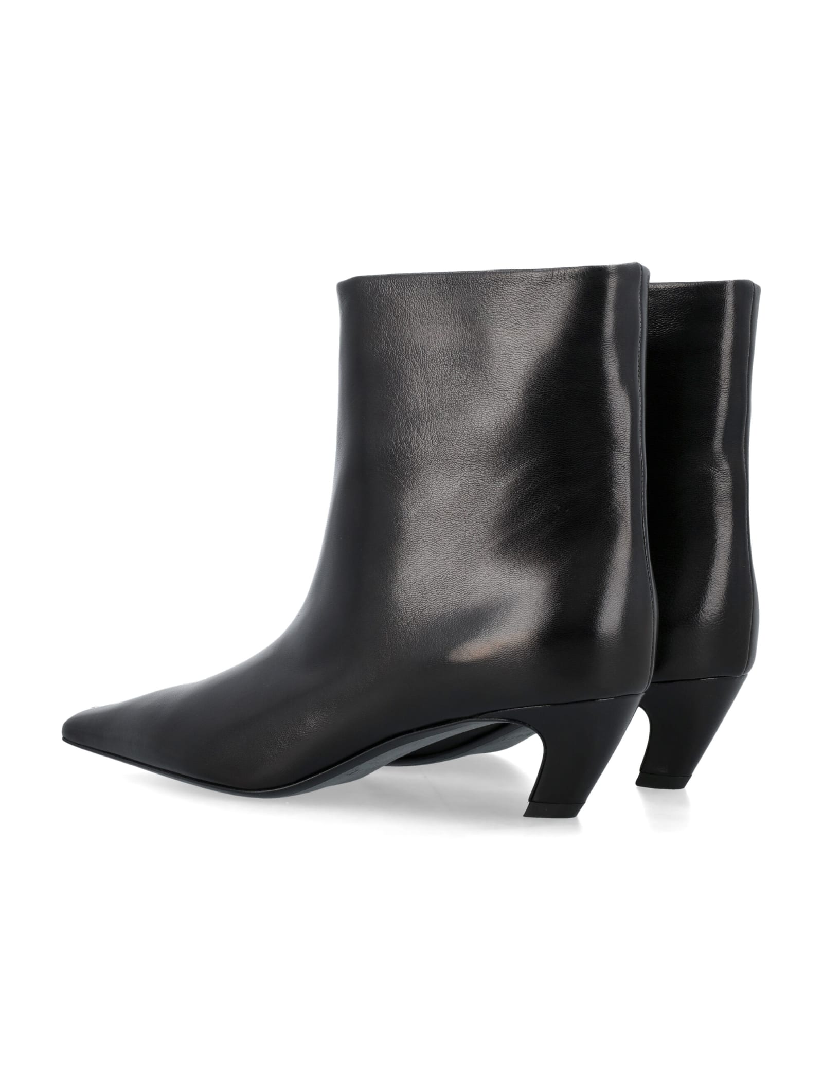 Shop Khaite Arizona Leather Ankle Boot In Black