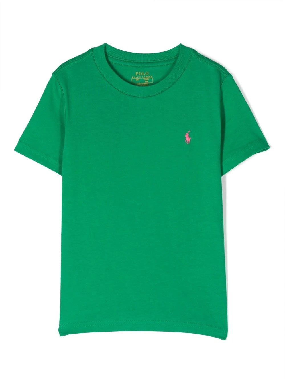 Ralph Lauren Green T-shirt With Pink Pony