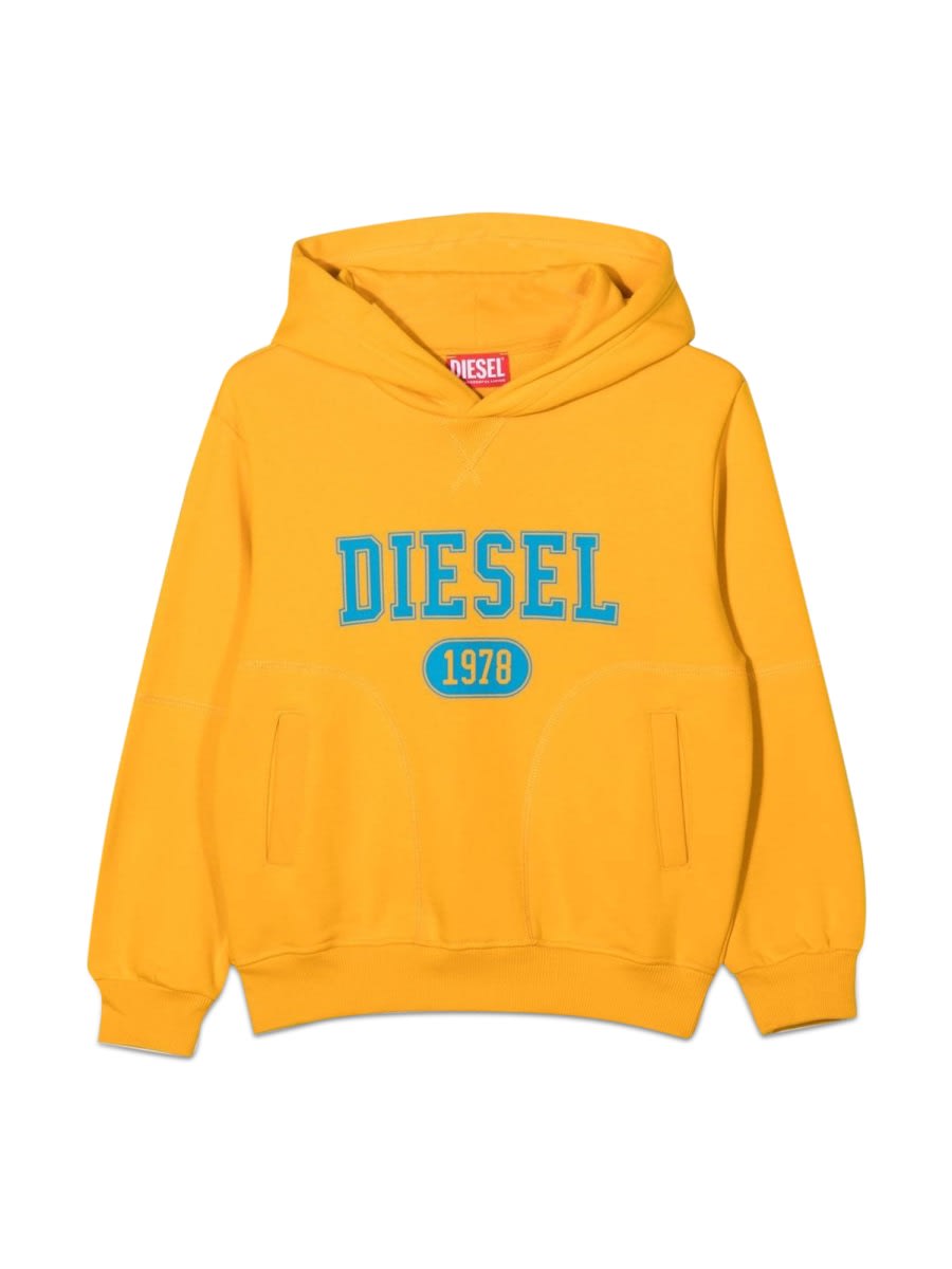 Shop Diesel Hooded Sweatshirt With Logo In Yellow