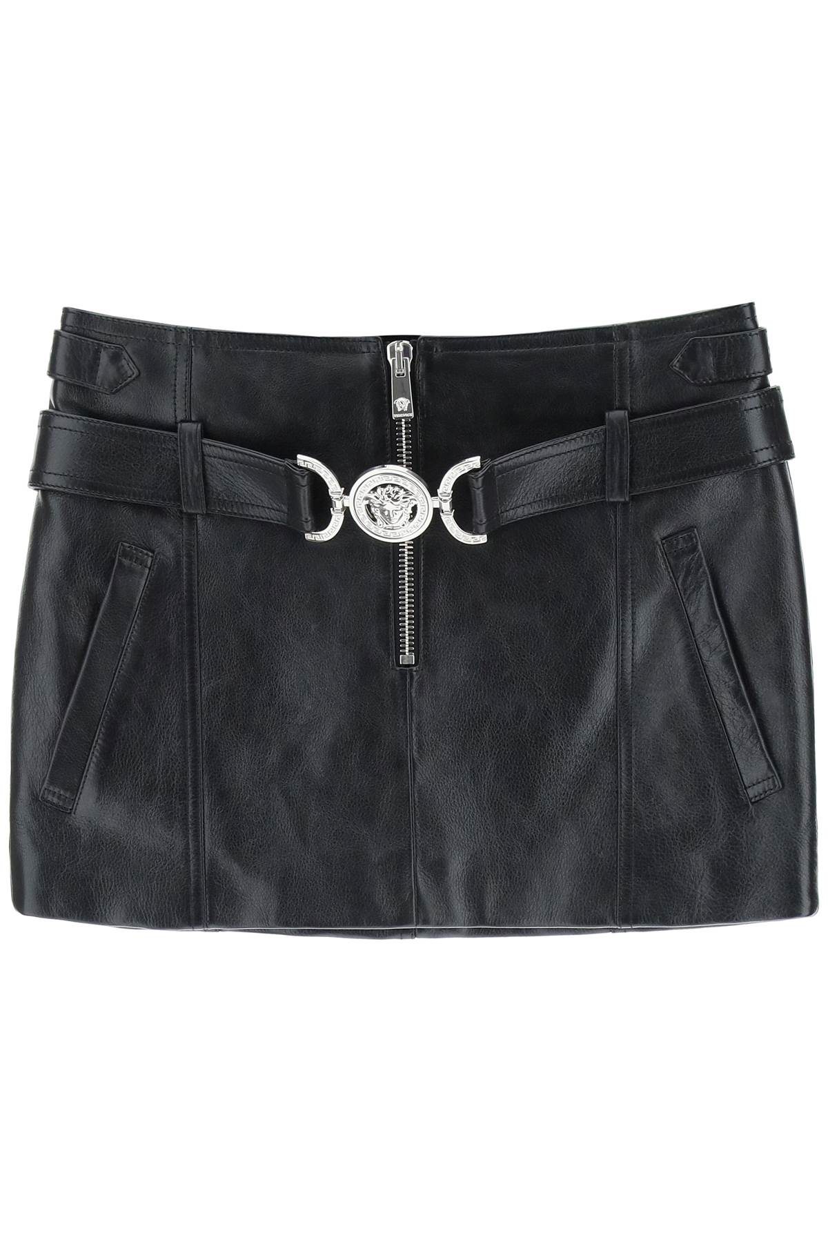 Shop Versace Medusa 95 Mini-skirt In Black (black)