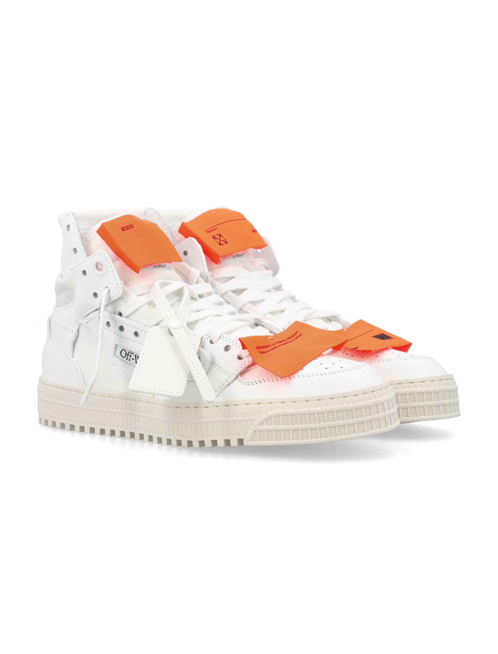 Shop Off-white 3.0 Off Court Leather High-top In White Orange