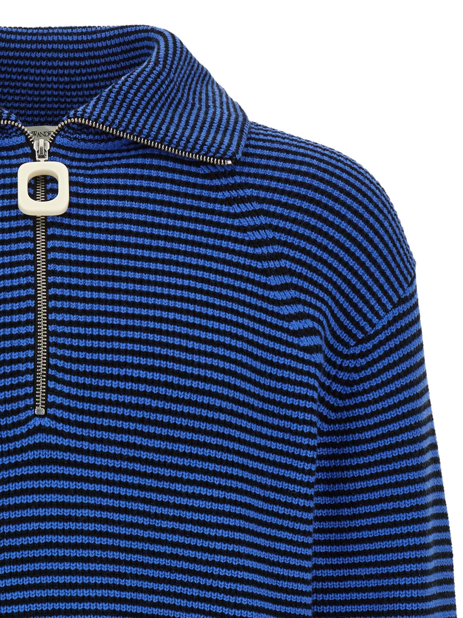 Jw Anderson Half Zip Sweater Sweaters And Cardigans Multicolor In Blue