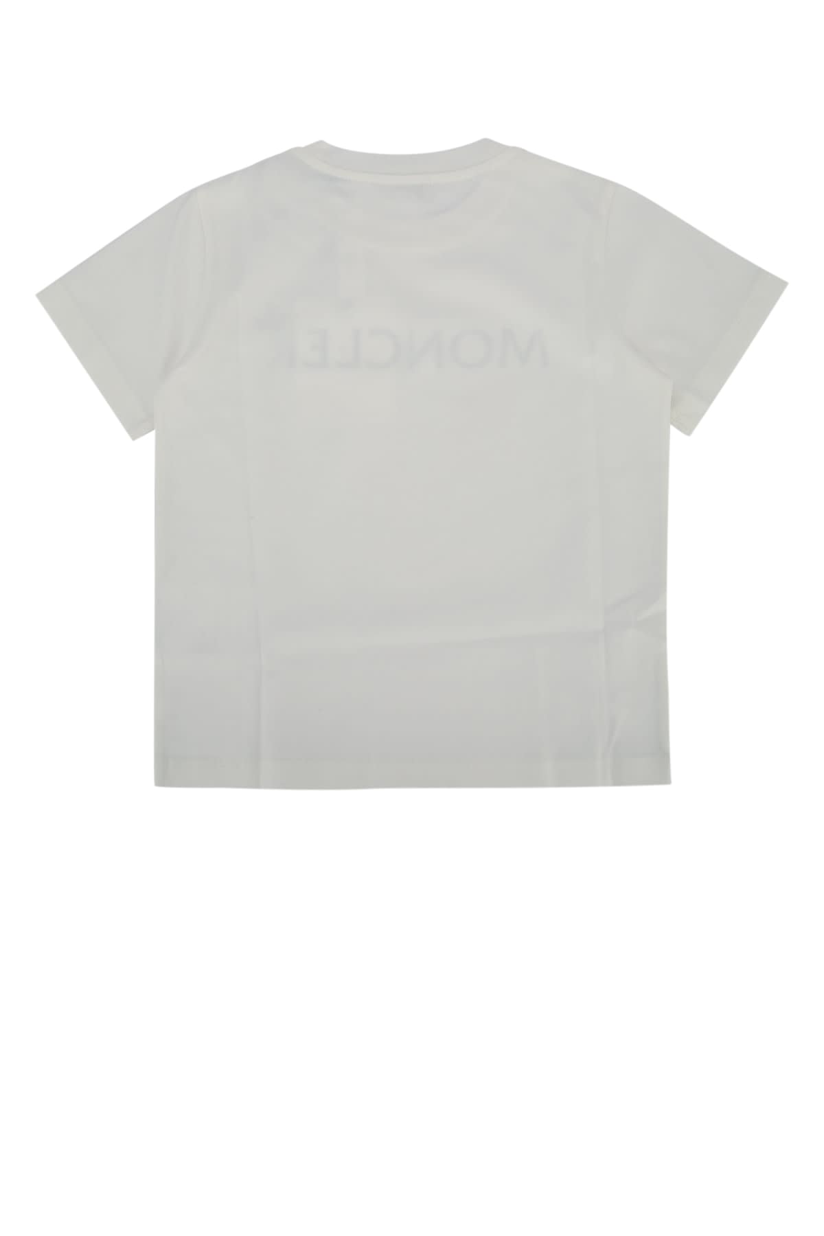 Moncler White T-shirt For Kids With Logo In White