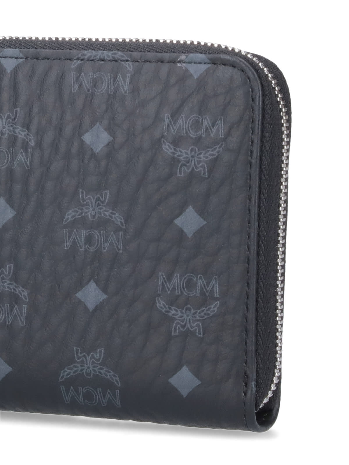 Shop Mcm Large Zip Wallet In Black