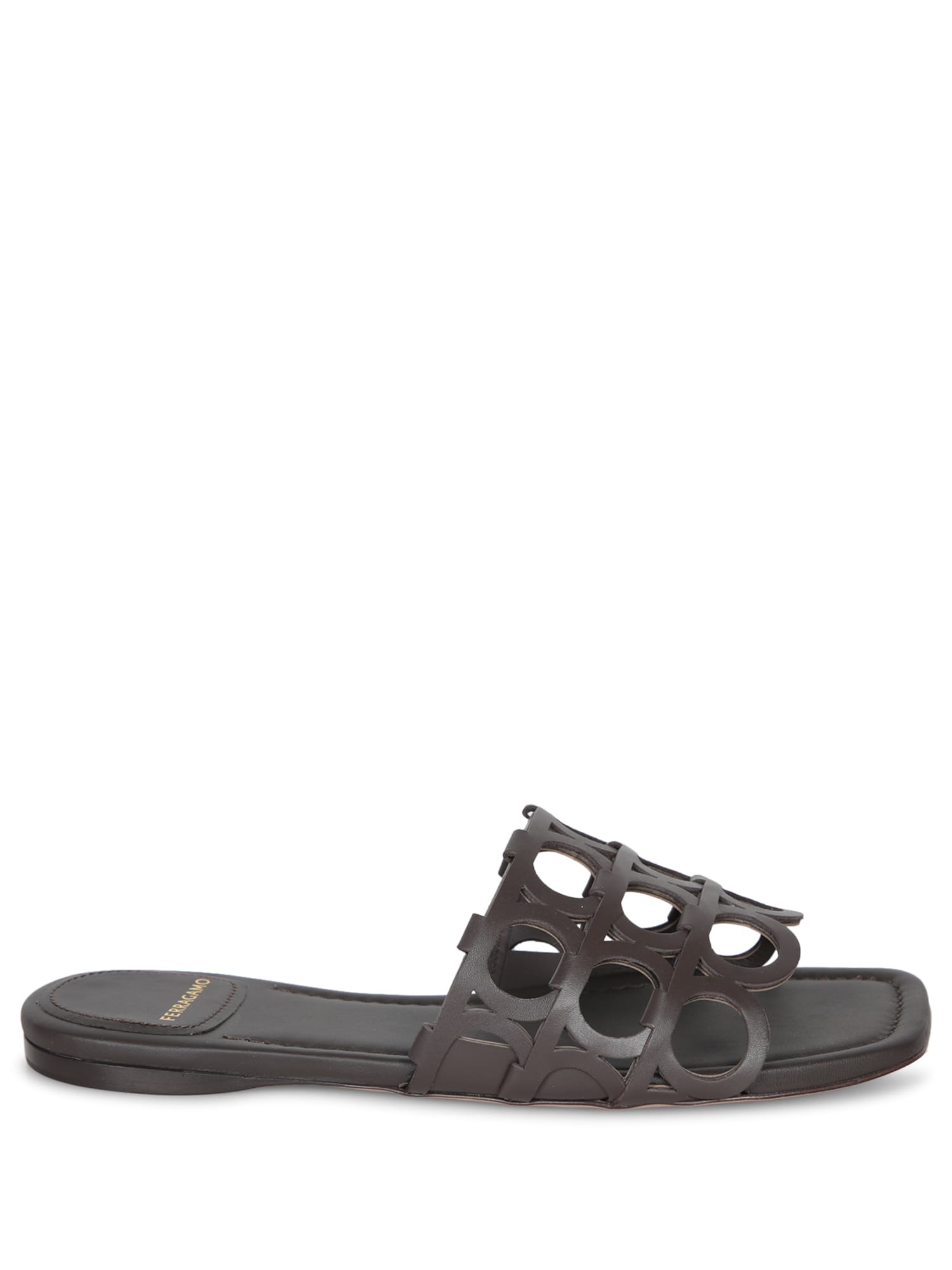 Ferragamo Erne Gancini Brown Sandals