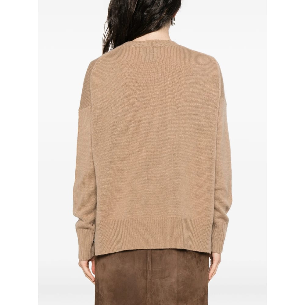 Allude Cashmere Crewneck Sweater In Brown