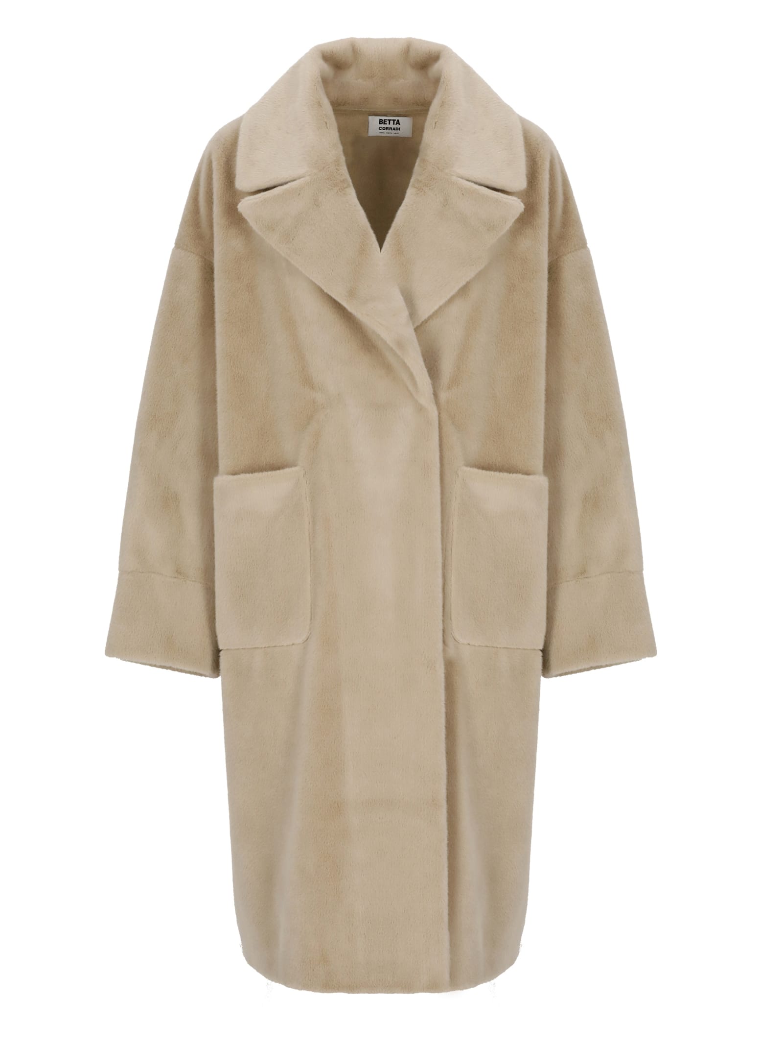 Betta Corradi Faux Fur Coat In Neutral