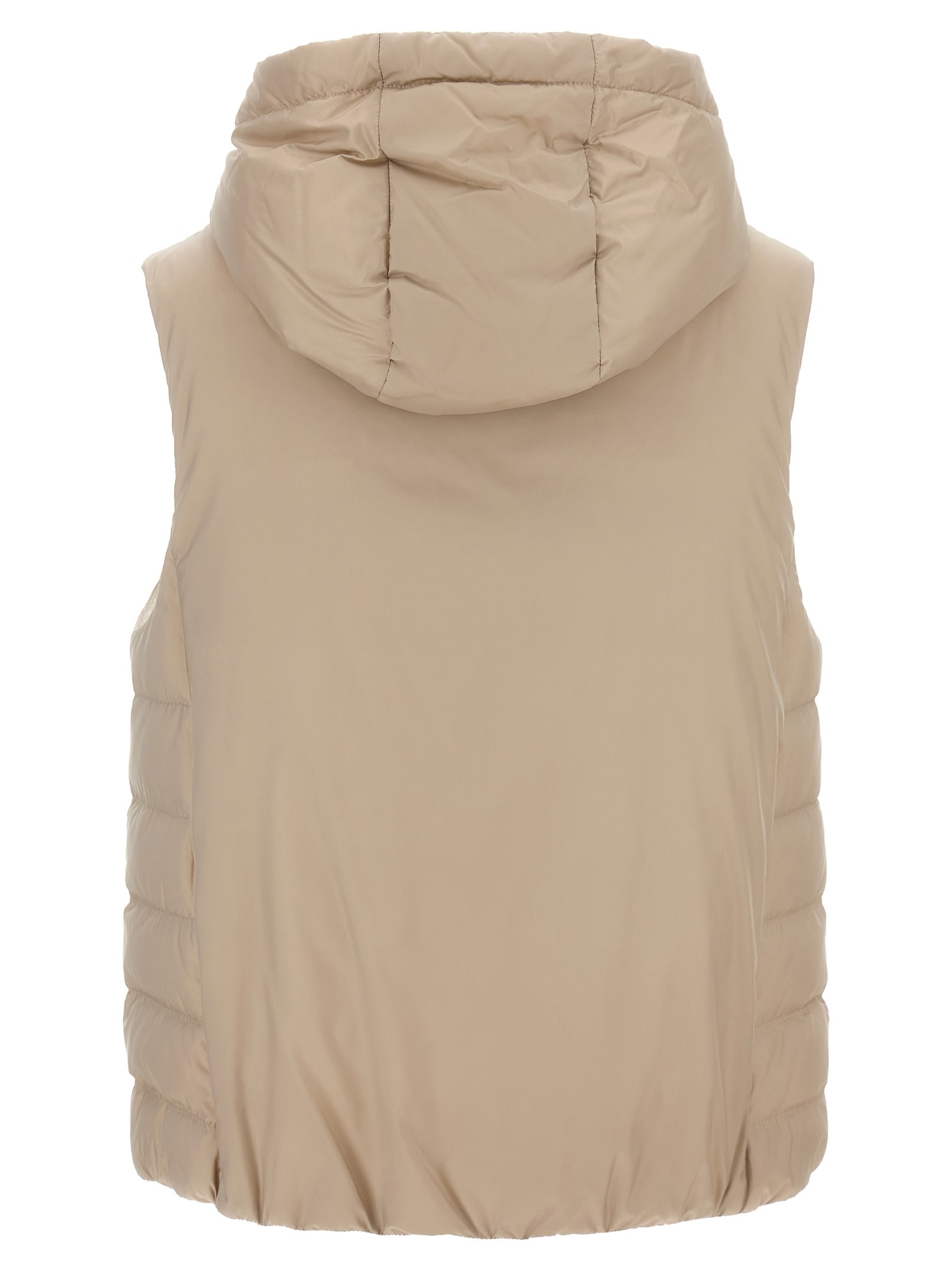 Shop Brunello Cucinelli Hooded Vest In Beige