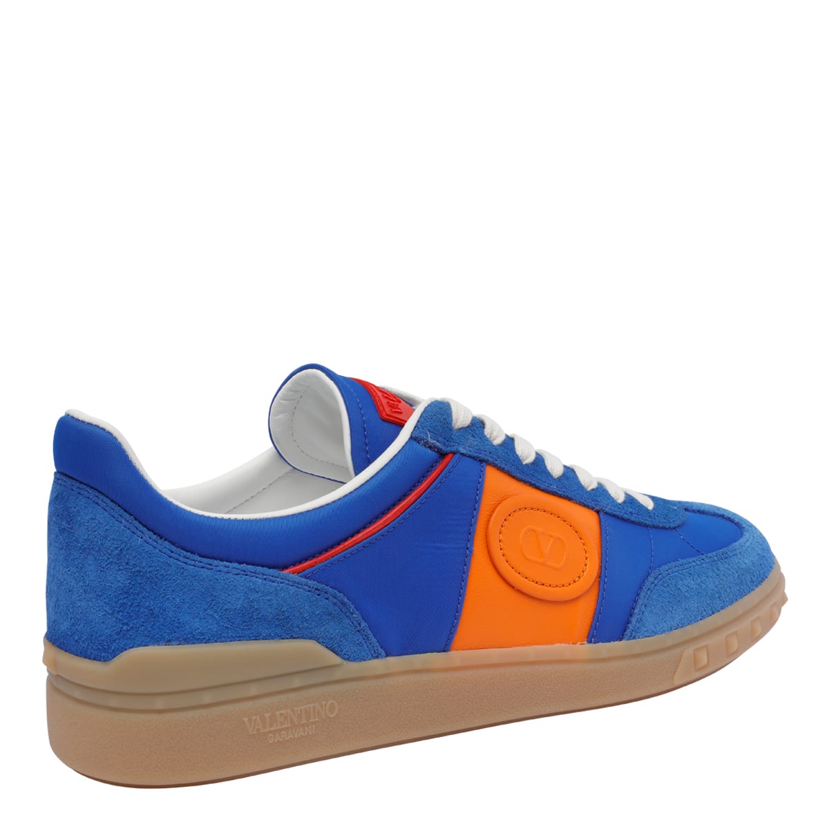 Valentino Multicolor Split Leather And Leather Upvillage Sneakers In Blue