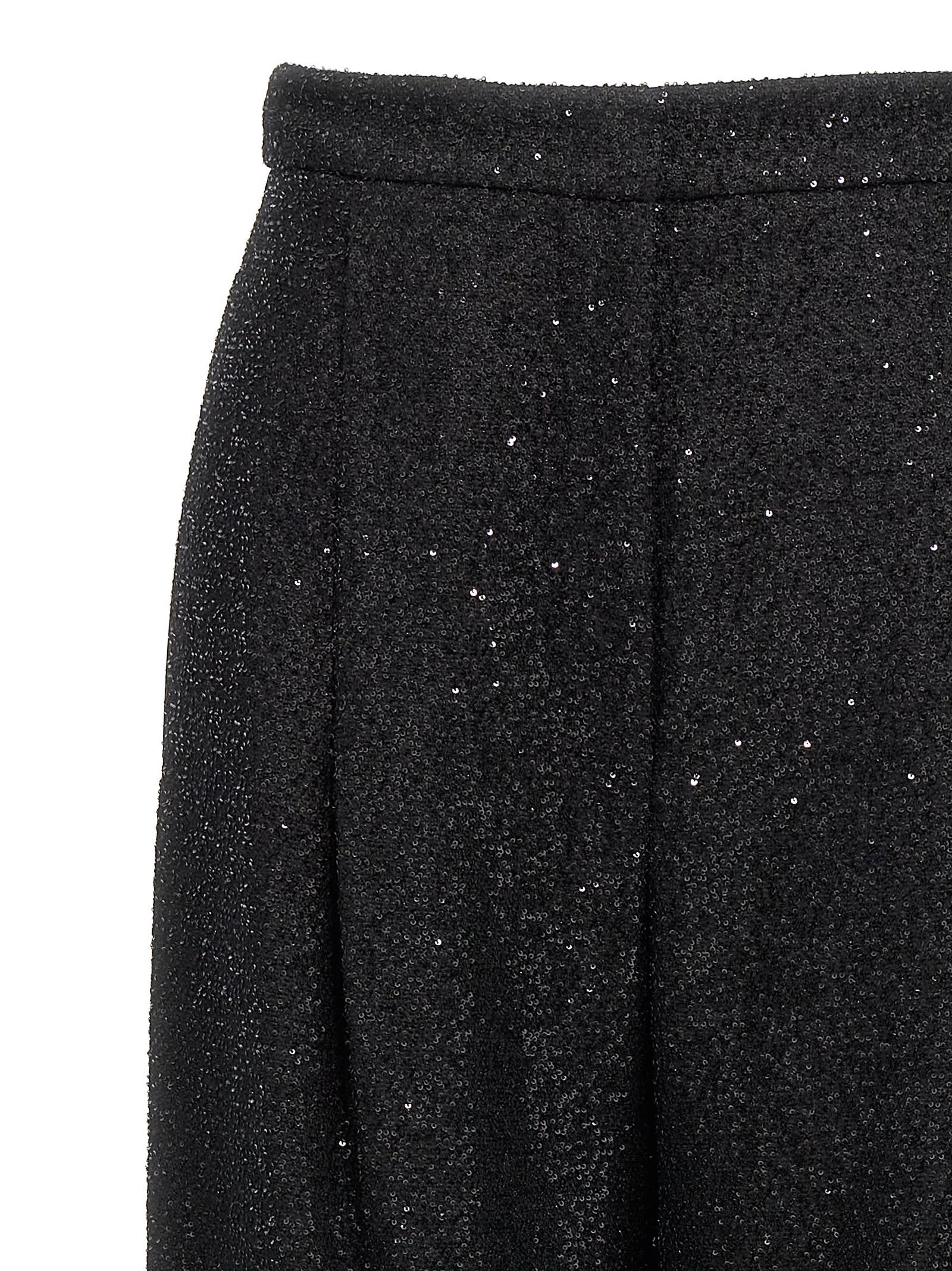 Max Mara Navigli Viscose Blend Trouser With Sequins In Black