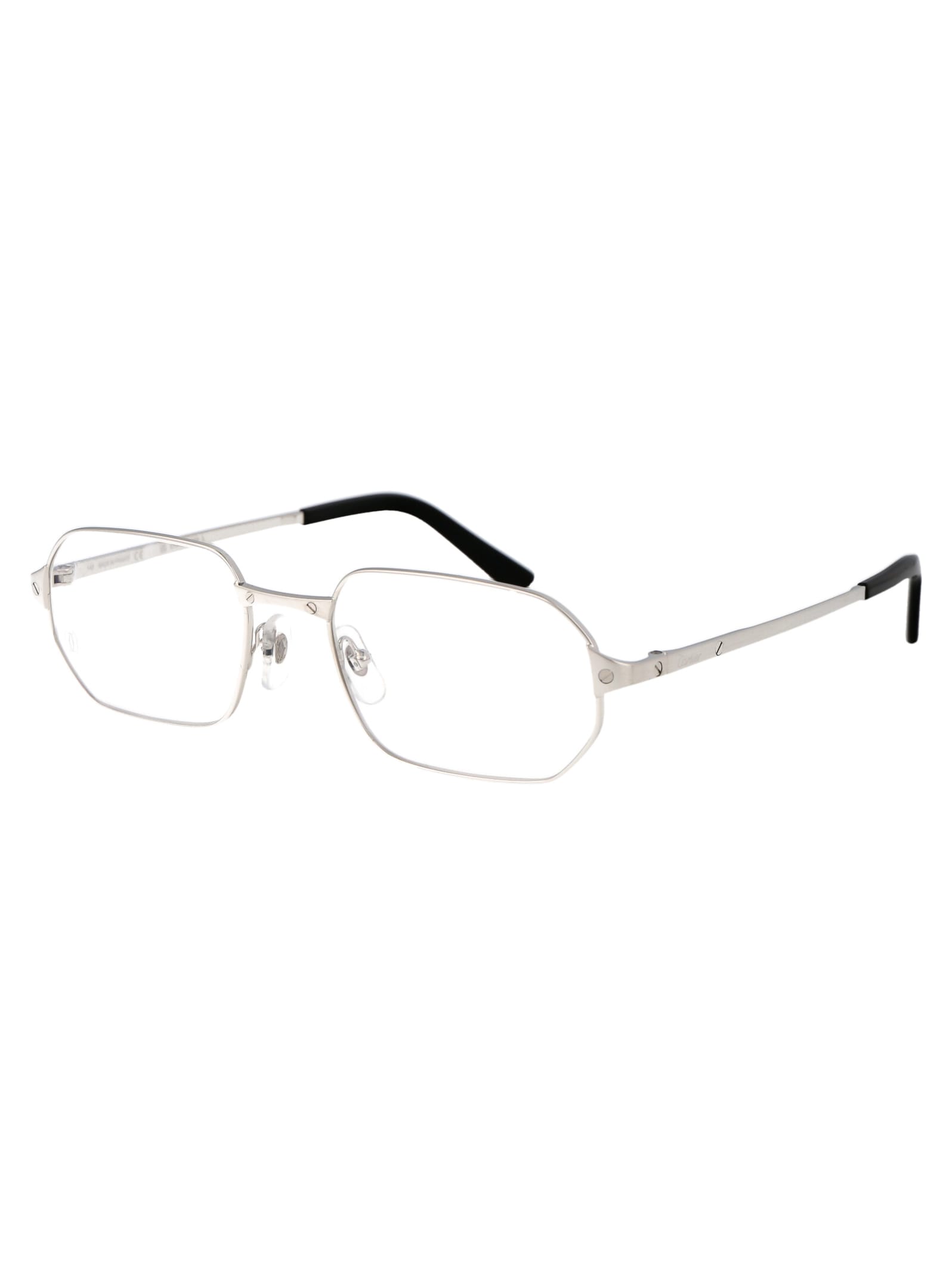 Shop Cartier Ct0442o Glasses In 002 Silver Silver Transparent