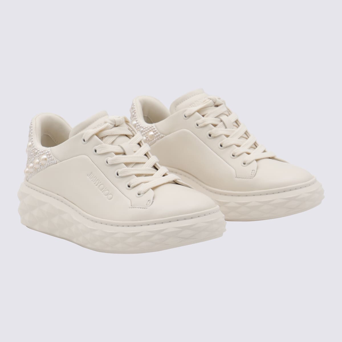 Jimmy Choo Diamond Maxi Sneakers In Neutral