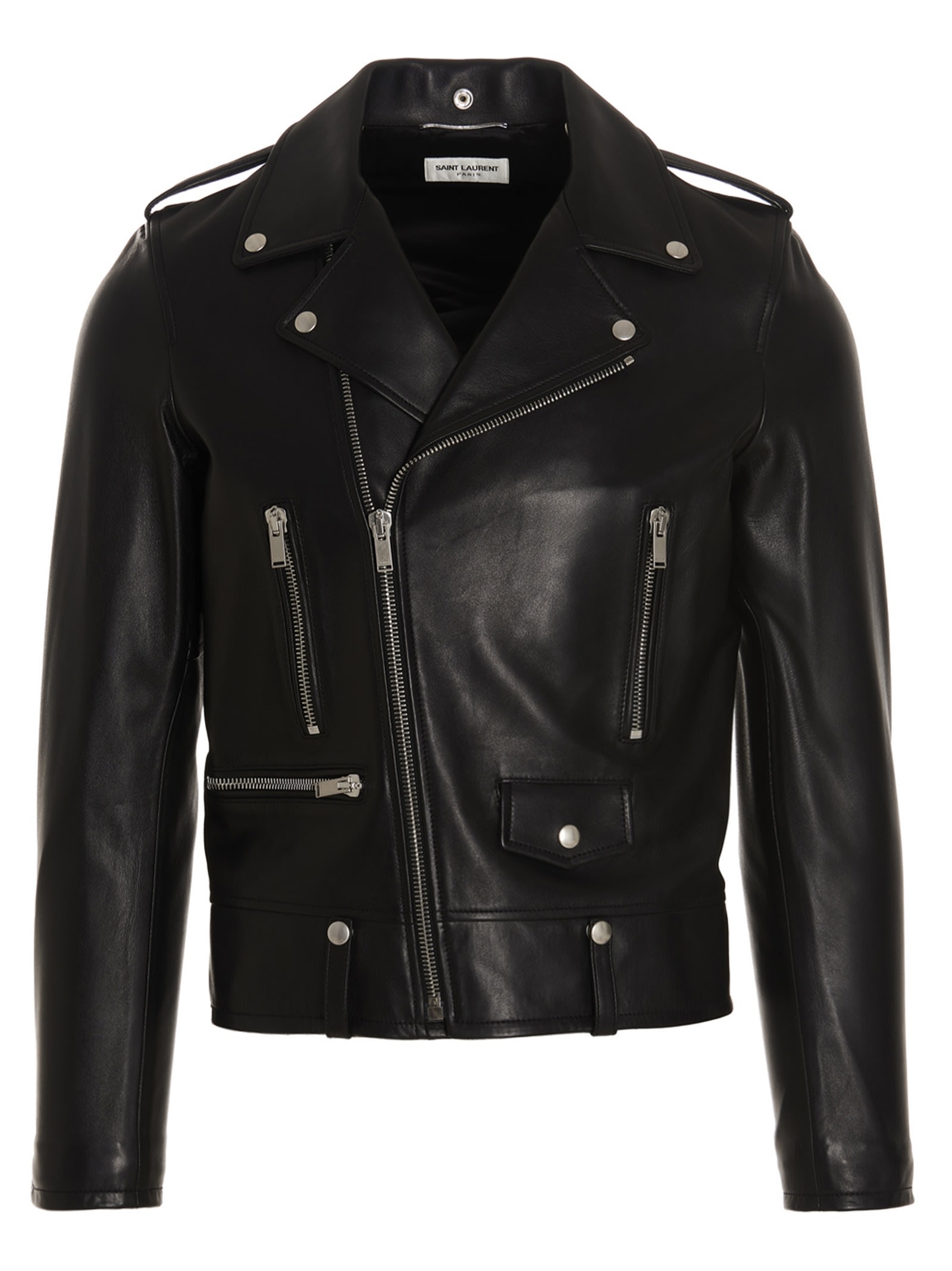 Shop Saint Laurent Classic Motorcycle Nail In Black