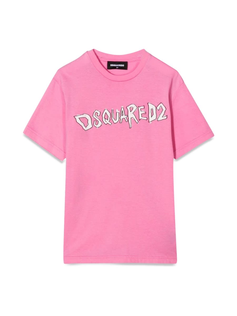 Shop Dsquared2 Front Logo T-shirt In Pink