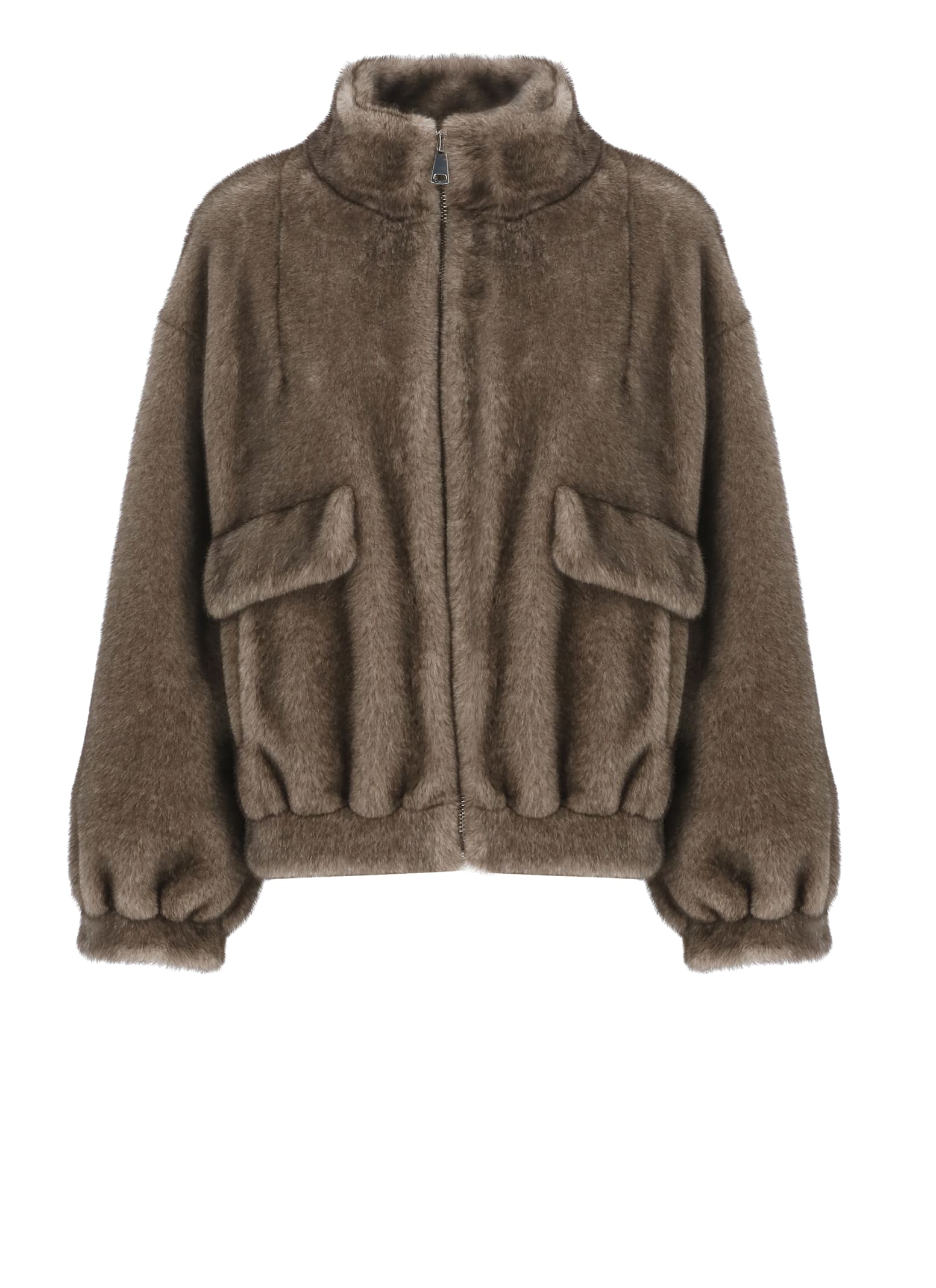 Betta Corradi Faux Fur Coat In Brown