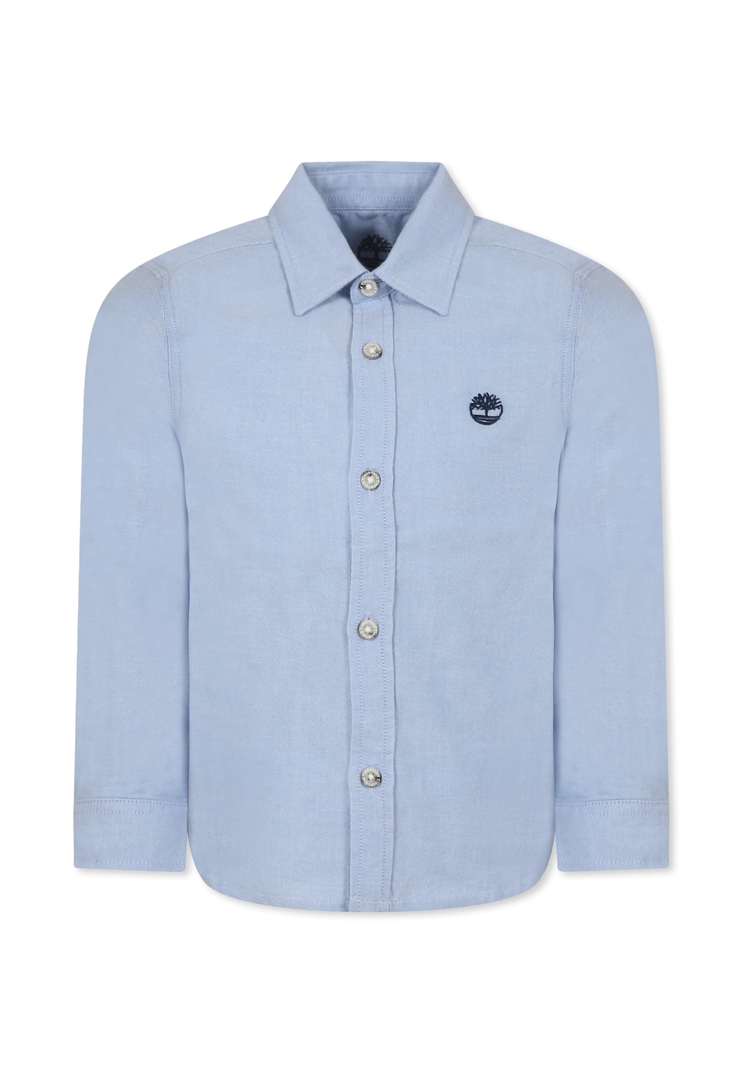 Timberland Light Blue Shirt For Boy With Tree In Light Blue