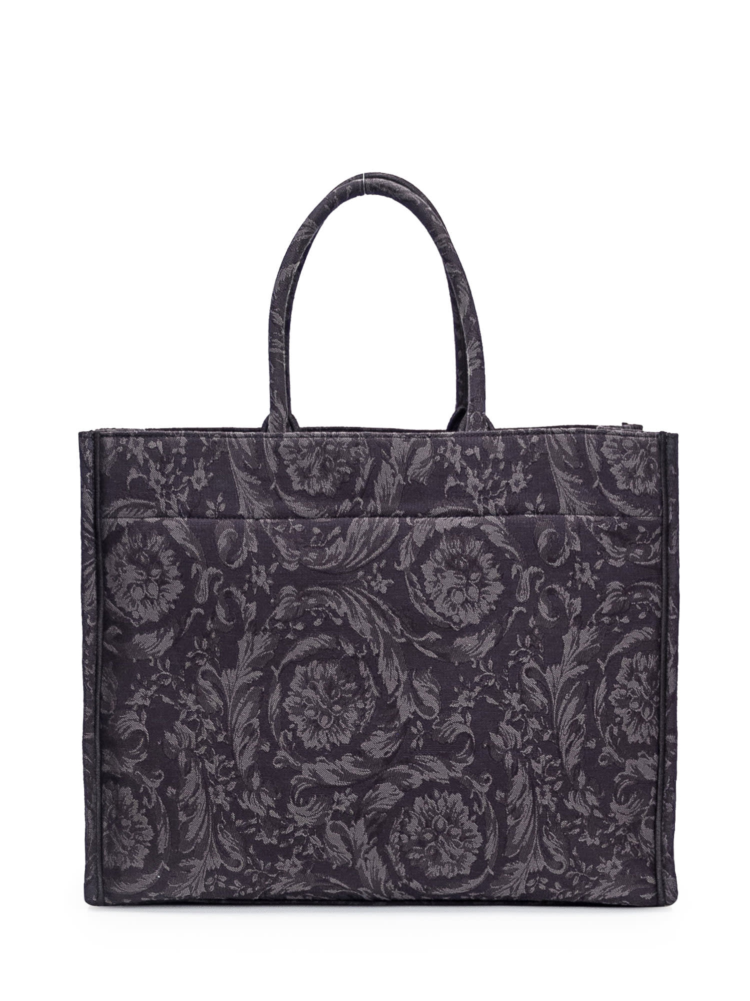 Shop Versace Shopper Athena Barocco Bag In Nero-oro
