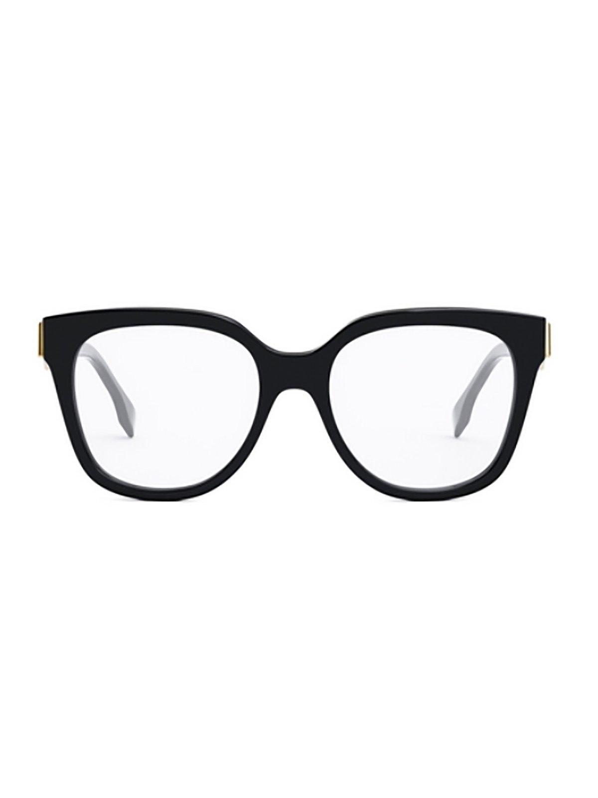 Shop Fendi Square Frame Glasses Glasses In 001 Shiny Black