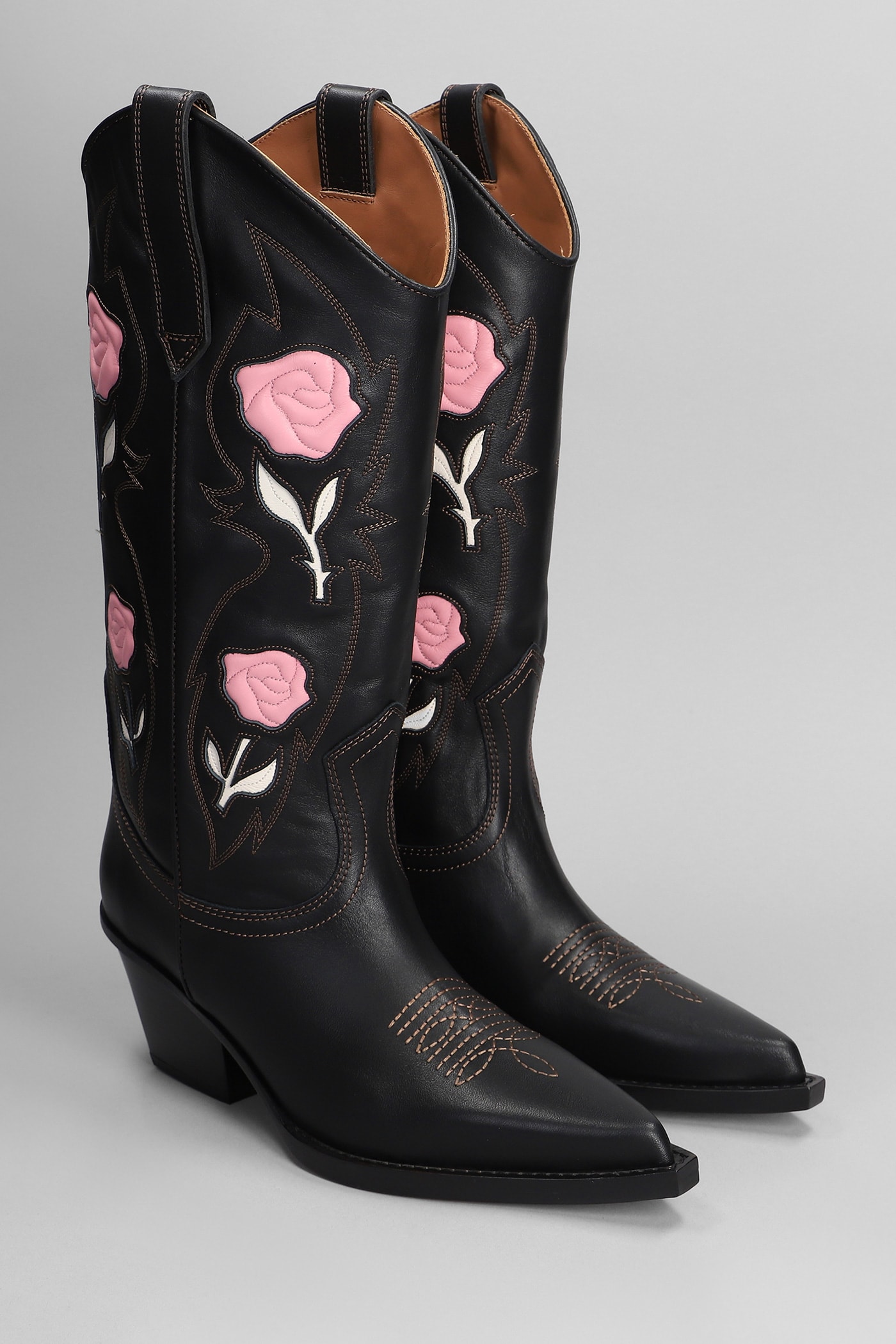 Shop Paris Texas Rosalia Texan Boots In Black Leather