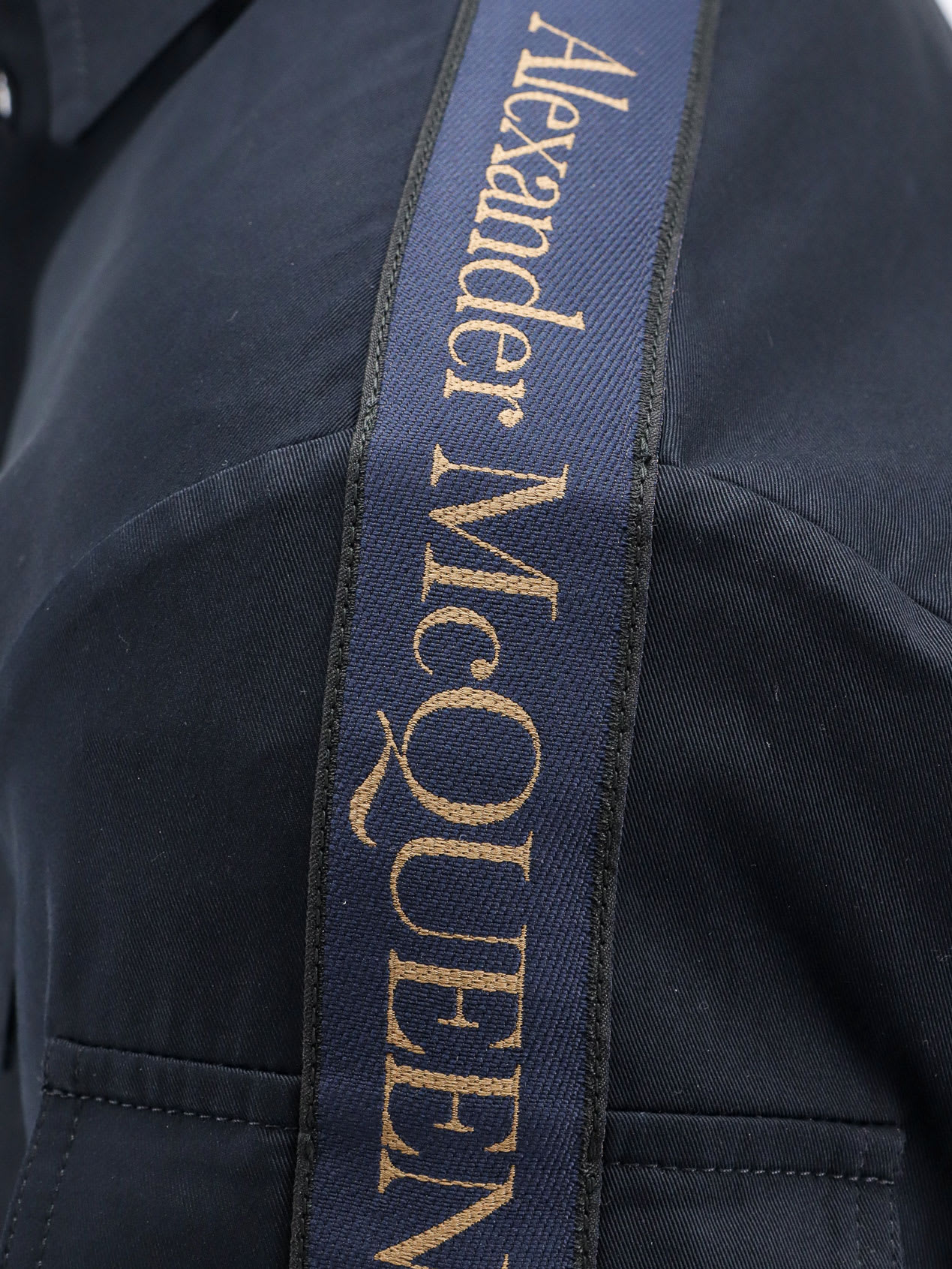 Shop Alexander Mcqueen Tape Military Shirt In Blue