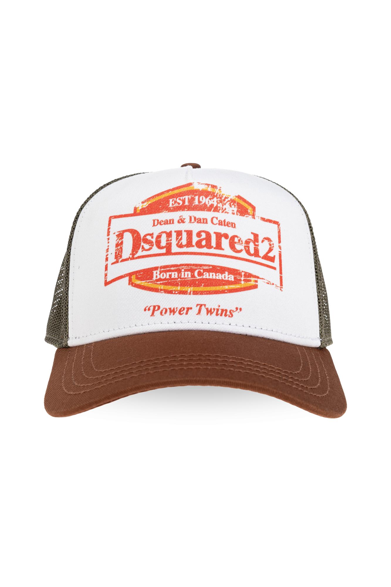 Dsquared2 Cap With Printed Logo In White
