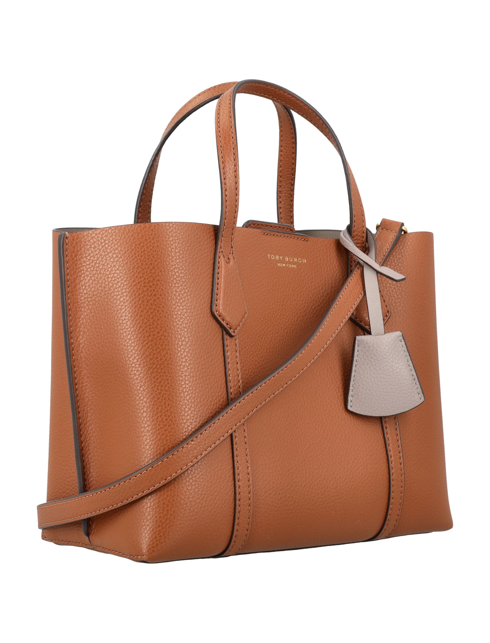 Shop Tory Burch Perry Small Tote Bag In Light Umber