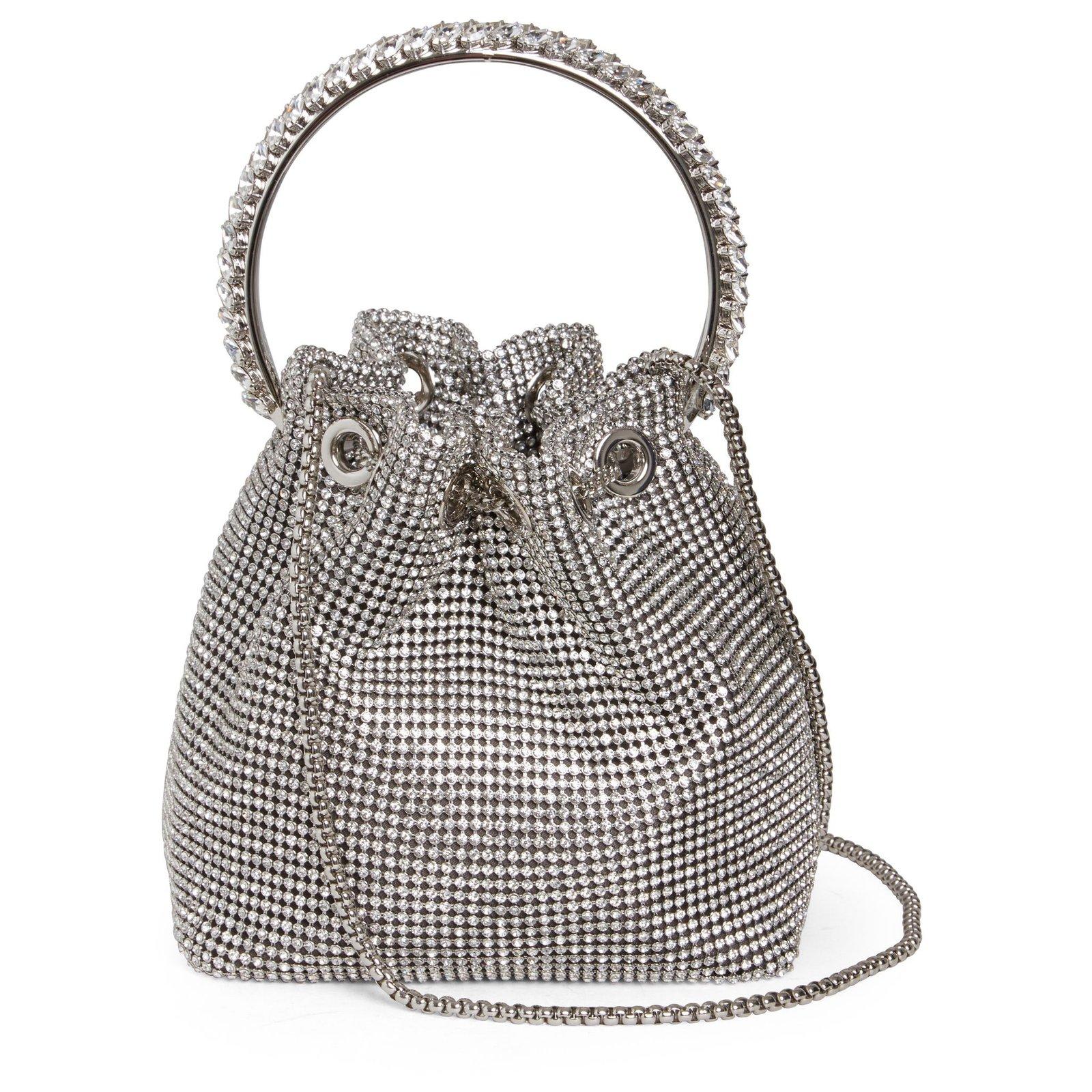 Shop Jimmy Choo Bon Bon Bucket Bag In Argento