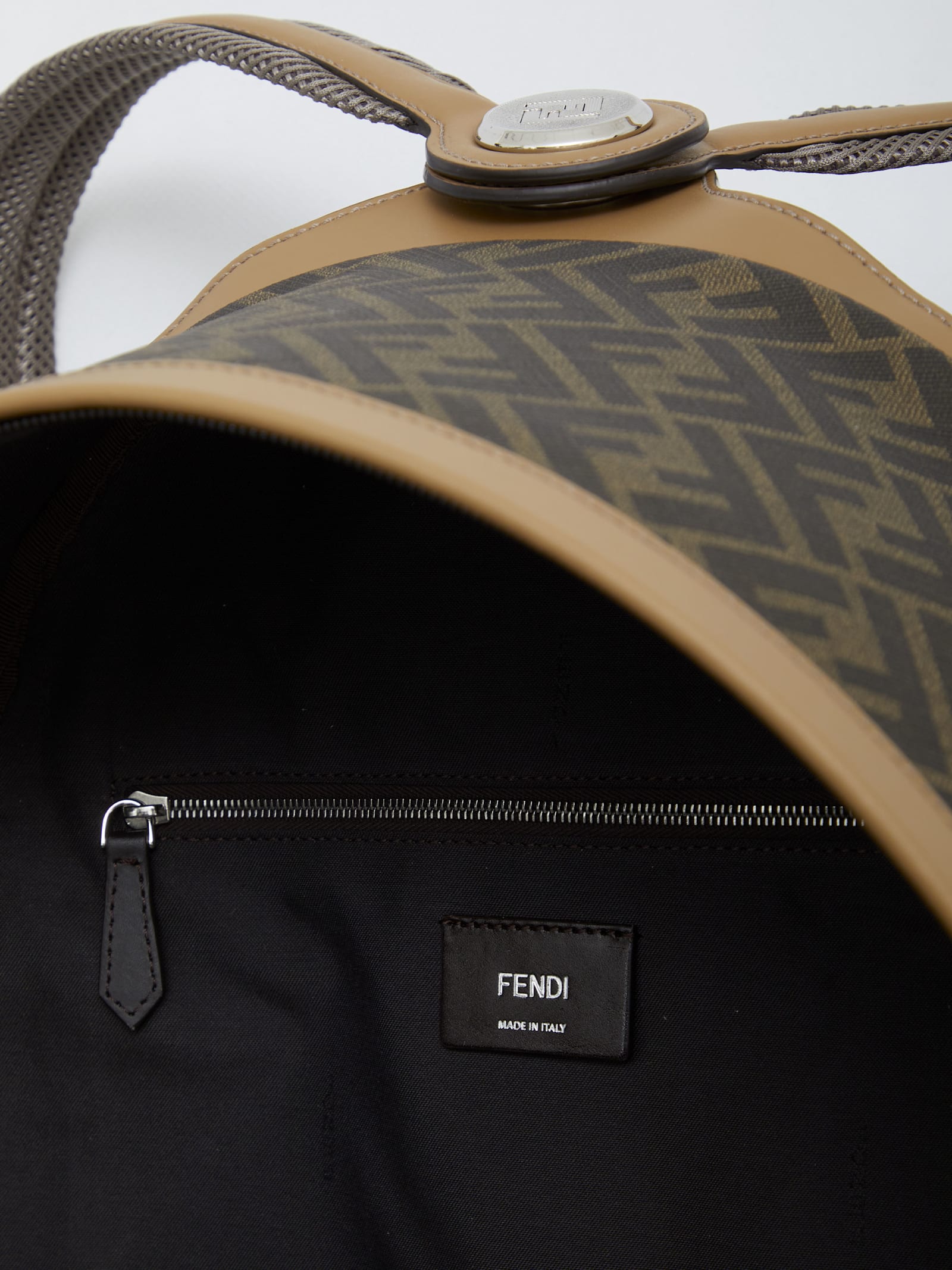 Shop Fendi Chiodo Medium Diagonal Backpack In Brown