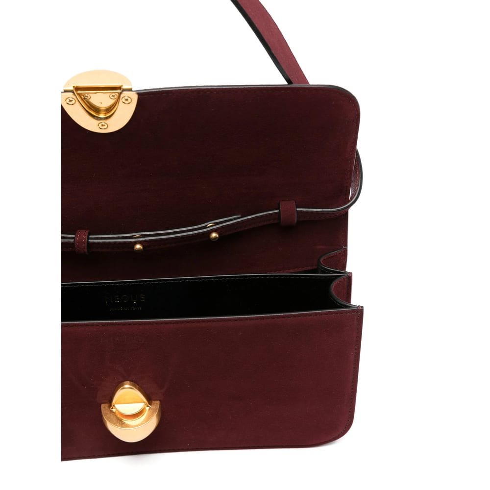 Neous Clasp-fastening Suede Shoulder Bag In Red