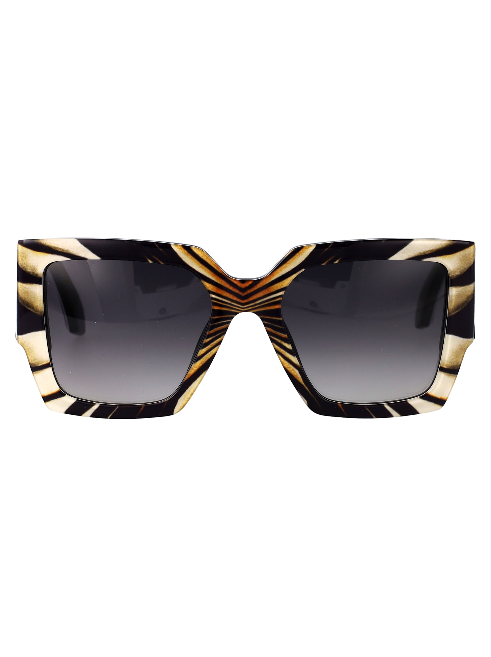 Roberto Cavalli Bianco Nero Acetate Sunglasses In Multi
