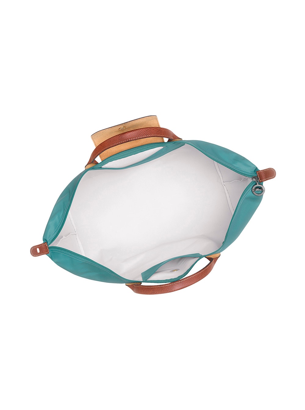 Longchamp 'le Pilage Original' Green Medium Handbag With Embossed Logo On The Front In Green