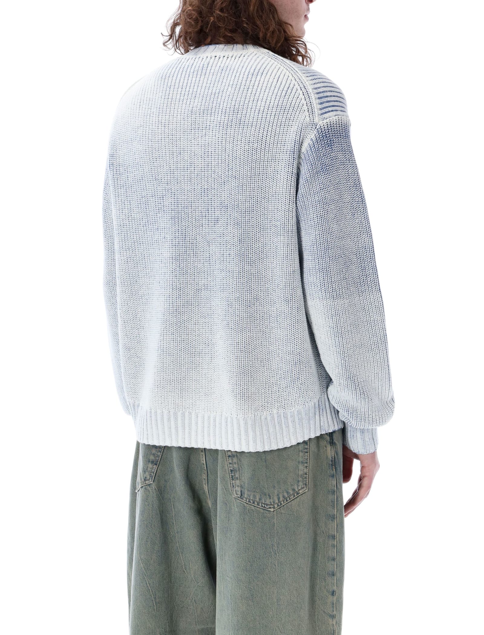 Shop Acne Studios Painted Sweater In Light Blue
