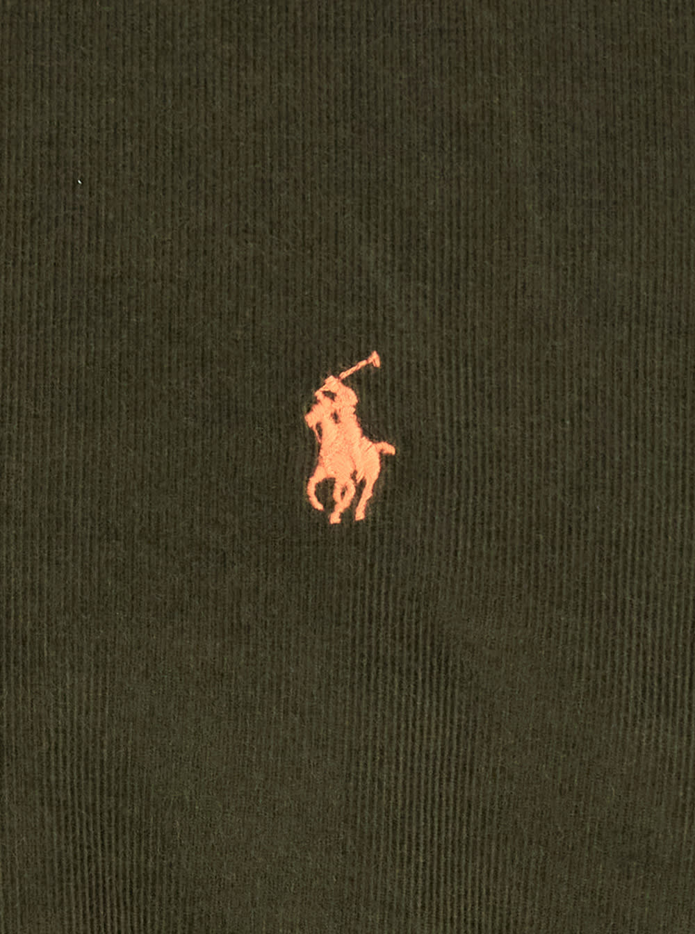 Shop Polo Ralph Lauren Green Shirt With Pony Embroidery In Corduroy Man