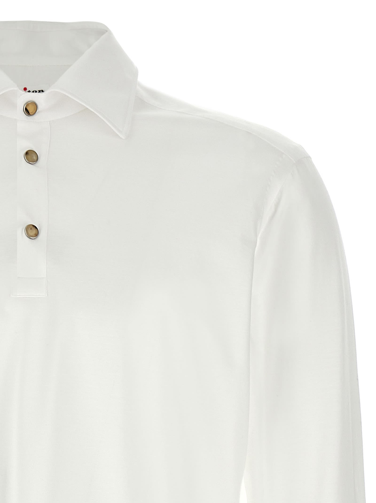 Shop Kiton Positano Polo Shirt In White