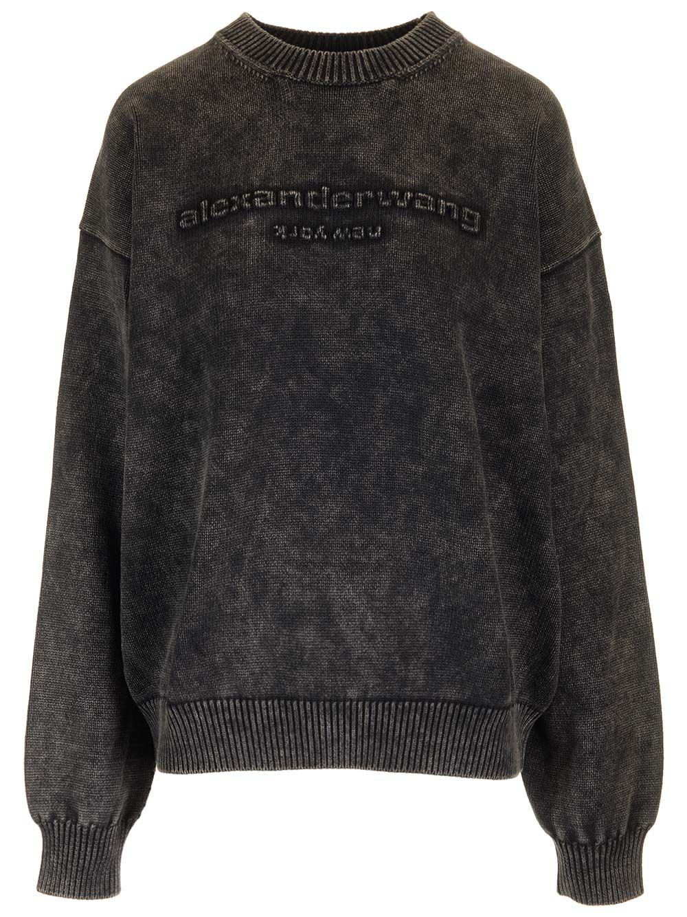 Shop Alexander Wang Terrycloth Sweatshirt In Grey