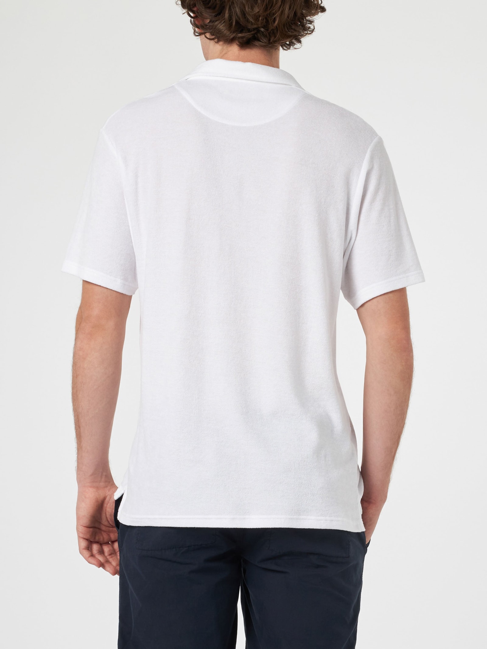 MC2 SAINT BARTH MAN WHITE TERRY POLO SHIRT JEREMY