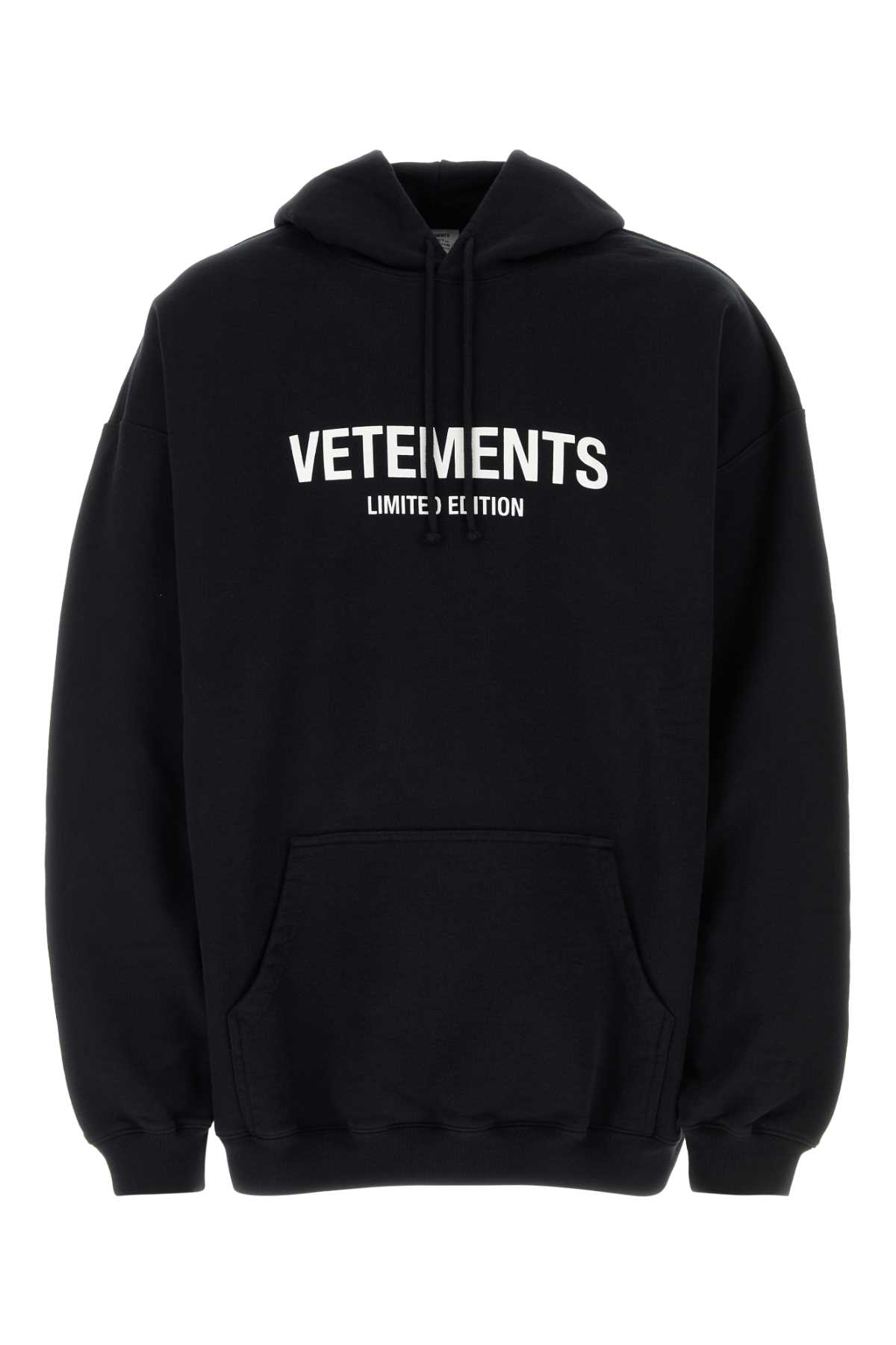 Shop Vetements Black Cotton Blend Oversize Sweatshirt In Blackwhite