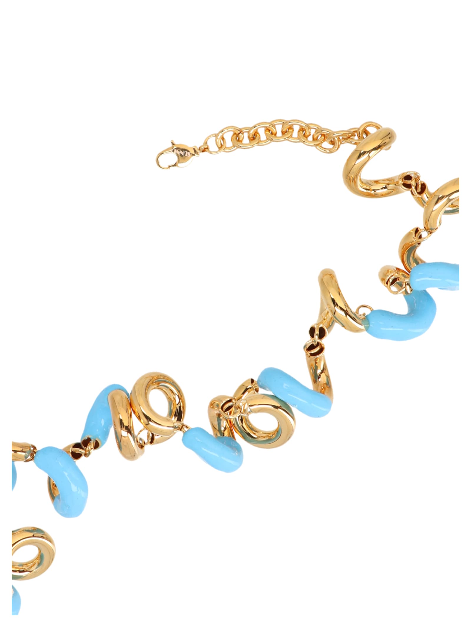 Shop Sunnei Fusillo Necklace In Light Blue