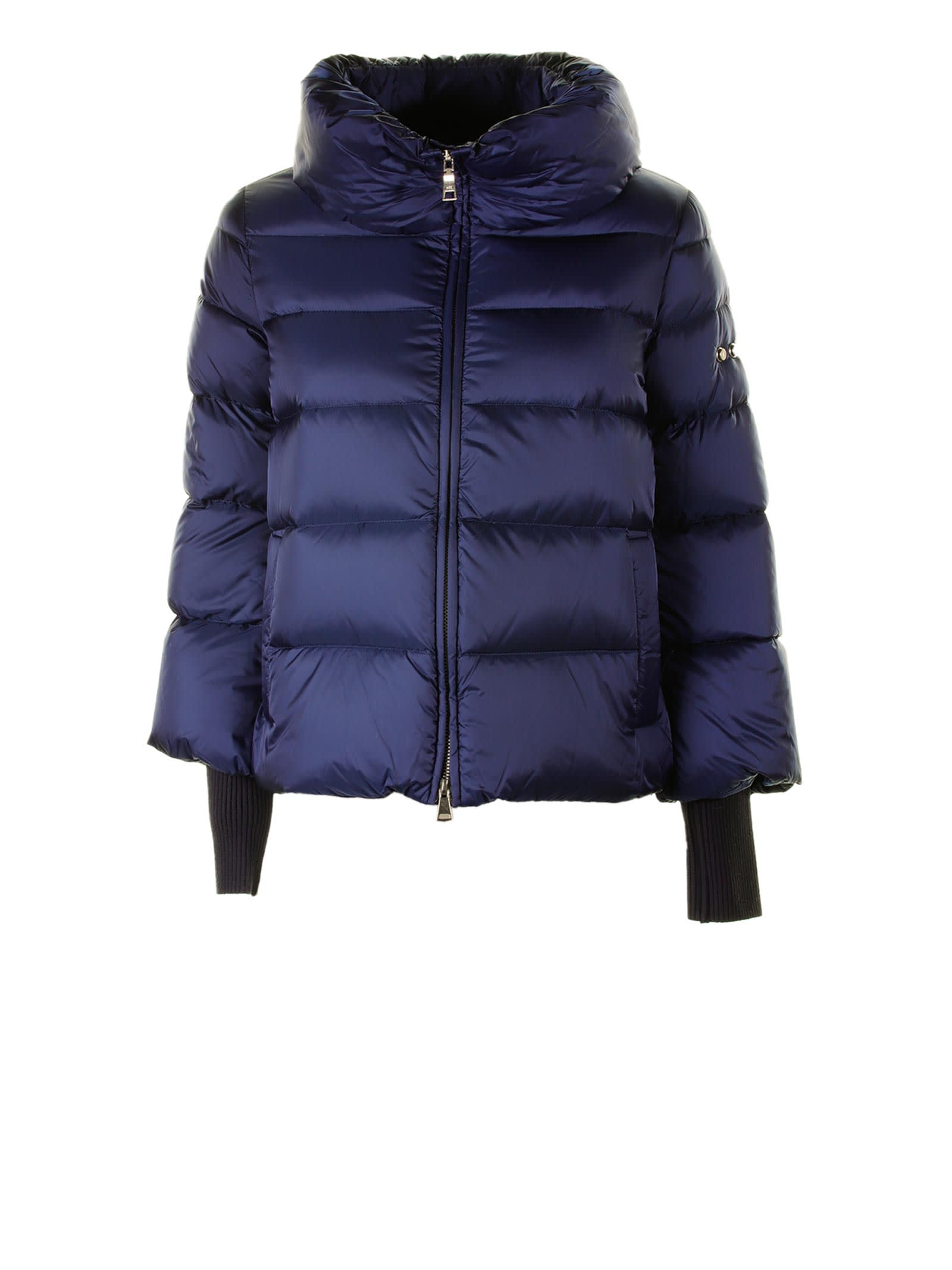ADD BLUE QUILTED DOWN JACKET WITH CUFFS